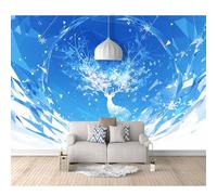 Wall Mural 3D Photo Self-adhesive Wallpaper Fantasy geometric blue floral deer 100x70cm Removable Sticker Home Decor Tv Background Large Art Painting Posters