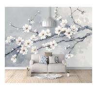 Wall Mural 3D Photo Self-adhesive Wallpaper Gray peach blossom flowers 100x70cm Removable Sticker Home Decor Tv Background Large Art Painting Posters