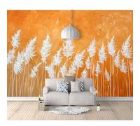 Wall Mural 3D Photo Self-adhesive Wallpaper Oil painting of reeds and hay orange 100x70cm Background Art For Living Room Bedroom Tv Office Restaurant Posters