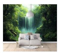 Wall Mural Custom 3D Photo Self-adhesive Wallpaper Green Jungle Waterfall 100x70cm Room Bedroom Painting Living for Stickers Home