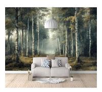 Wall Mural Photo Self-adhesive Wallpaper Birch trees on the forest path 100x70cm Large Sticker Decor Print Picture Design Art for Walls Living Room Bedroom TV Background