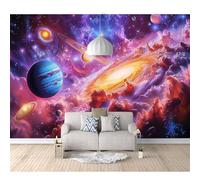 Wall Mural Photo Self-adhesive Wallpaper Solar system planets cosmic blue 100x70cm Large Sticker Decor Print Picture Design Art for Walls Living Room Bedroom TV Background