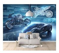 Wall Mural Photo Self-adhesive Wallpaper Sports cars, automobiles, futuristic technology 100x70cm Large Sticker Decor Print Picture Design Art for Walls Living Room Bedroom TV Background