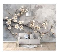 Wall Mural Self-adhesive Wallpaper 3D Gray peach blossom flowers 100x70cm for Living Room and Bedroom Murals Home Decoration Photo Stickers Art
