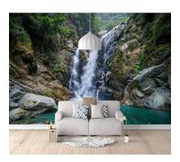 Wall Mural Self-adhesive Wallpaper 3D Landscape: Mountain, Waterfall, Tree, Nature 100x70cm Photo Art Living Room Bedroom Office Murals
