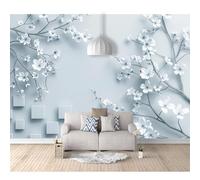 Wall Mural Self-adhesive Wallpaper 3D Optical illusion of white geometric flowers 100x70cm For Living Room Bedroom Tv Background Office Restaurant Motif Stickers