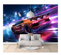 Wall Mural Self-adhesive Wallpaper 3D Sports cars, automobiles, futuristic technology 100x70cm For Living Room Bedroom Tv Background Office Restaurant Motif Stickers