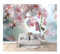 Wall Murals Self-adhesive Wallpaper for Bedroom Pink flower butterfly reflection 100x70cm 3D Sticker Art Waterproof DIY Decor Living Room Classroom Offices Home Decoration