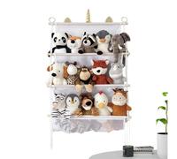 Wall Net for Stuffed Animals, 3-Layer Plush Toy Storage Net, 33.86x20.47 inches Hanging Mesh, Organizer for Playroom, Space-Saving Display Holder