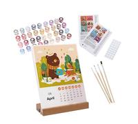 Wall Planner - Calendrier de l'année | Painting By Numbers | Yearly Planner | Acrylic Paint Full Year Planning Chart 2025 Monthly Calendar Desk Decorations for Home School