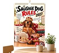 Wall Planner, Dachshund Theme Organizer, 12 Month Appointment Scheduler, Fa | This dachshund theme appointment scheduler planner gives 12 month family calendar order for dormitory apartment and classroom