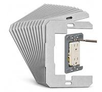 Wall Plate Spacers for Electrical Outlets (20 Pack) | Metal Outlet Leveling Plates for Loose and Recessed Outlet Repair, Flush Fit Receptacle Spacers for Switches & Wall Outlets