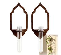 Wall Propagation Planters Station, Hanging Planter Terrariums Plant Test Tubes Hydroponic Vase, Bohemian Rustic Hollow Decor Indoor Water Plants Cutting Holder for Home Decoration(Arch)