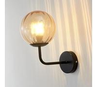 Wall Scoe Mid Century Modern Globe Appliques Murales, 1 Lumière, 6" De Large E27 Salle De Bain Vanity Lumières pour Salon Chambre Chevet Couloir, Black, D