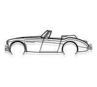 Wall Sculpture Shape Paris Silhouette De Voiture - Austin Healey 3000 Détaillée - 1966 Noir 120cm Noir G