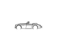 Wall Sculpture Silhouette De Voiture - Austin Healey 3000 Détaillée - 1966 Noir 80cm