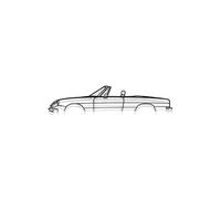 Wall Sculpture Silhouette De Voiture - Marque Au Quadrifoglio Spider 1979 Noir 100cm