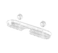 Wall Shelf Bathroom Organizer Sink Rack with Suction Cup Installation, Over Faucet Storage for Kitchen, Shower, Apartment, Dorm Room, Hotel, and Home Organization