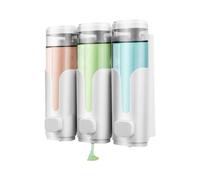 Wall Soap Dispenser - Wall Mount Soap 21x20cm | Liquid Dispenser, Leakproof Wide Opening 3 Bottles for Bathroom, Shampoo, Conditioner, Bathroom, Dispenseer, Home