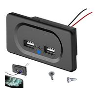 Wall Socket with USB Ports - 2 Port USB Charger Panel, Compact Vehicle Power Outlet, Convenient Mounting Accessory, Easy Install Design | Wall Mount Panel for Cars RV Buses Ships Home Electrical Use