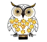 Wall Solar Lights Outdoor - Decorative Metal Owl for Impactful Vertical Display, Weatherproof Waterproof Construction with Intelligent Light-Sensing Function, Solar Powered Wall Art for Garden, Yard
