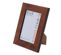Wall Space Cadre photo traditionnel marron 15,2 x 10,2 cm | Cadre photo en noyer de 15,2 x 10,2 cm | Cadre photo en noyer 10,2 x 15,2 cm | Cadre photo en noyer massif avec verre véritable | Noyer de