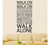 Wall Stickers，Wall Decals，Coffee Cup Wall Stickers for Kitchen,140 * 57Cm You'll Never Walk Alone Inspirational Quotes Wall Stickers Room Decoration Home Decals Vinyl Art