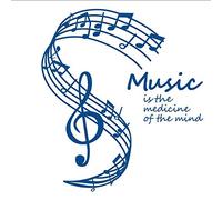 Wall Stickers，Wall Decals，Coffee Cup Wall Stickers for Kitchen,53X59 Cm Music is Life Musical Notes for Living Room Wall Art Mural for Bedroom Removable Wallpaper Vinyl S