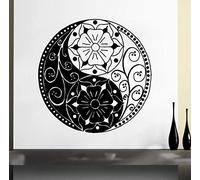 Wall Stickers，Wall Decals，Coffee Cup Wall Stickers for Kitchen,Flower Tribal Pattern Wall Decals Bohemian Mandana Flowers Yoga Wall Stickers Home Decor Living Room Wall A
