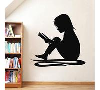 Wall Stickers，Wall Decals，Coffee Cup Wall Stickers for Kitchen,Library Vinyl Wall Decal Reading Story Open Book Girl Kids Room Wall Stickers for Study Decoration Wallpape