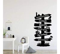 Wall Stickers，Wall Decals，Coffee Cup Wall Stickers for Kitchen,Road Sign Kids Wall Decal Vinyl Sticker Storybook Signpost Fandom Lord of The Ring Narnia Peter Pan Typogra