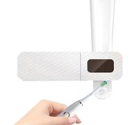 Wall Toothbrush Cleaner, Adhesive Toothbrush Cleaner, 7.87x1.97 inches Case with Sanitizing Tech, Cleaning Tool, Wall Mounted Rack with Modern Style, Bathroom Accessories for Families