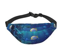 Wall Underwater World Sac banane imperméable avec 3 poches zippées pour course à pied et voyage, noir, taille unique, tendance, noir, taille unique, mode, Noir , Taille unique, Mode