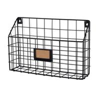 Wall35 Rivista Panier mural multifonction Motif ferme - Grand porte-revues en fil métallique noir