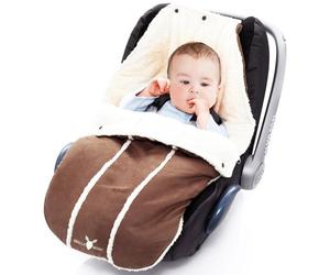 Wallaboo Chancelière Original -Couverture Enveloppante Universelle Multi-Usages, Daim Microfibre, pour Coques Bébé, Sièges Auto, Landaus, Poussettes ou Lits Bébé, 0 - 12 mois, Couleur: Marron