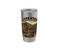 Wallace Idaho ville natale vintage Silver Valley Travel Gobelet isotherme en acier inoxydable double paroi