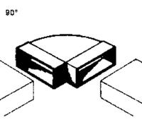 Wallair 20200112 Système de ventilation pour conduites plates 100 raccord de tuyau coudé à 90°