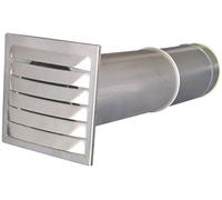 Wallair N37849 Bouche d'évacuation murale d'économie d'énergie acier inoxydable Convient pour Ø de tube: 12.5 cm