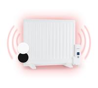 Wallander Radiateur à bain d'huile chauffage 600W écran LED - blanc
