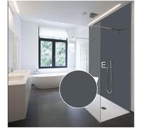 WALLando Panneau mural de douche (Gris foncé / 200 x 100 cm) - Panneau en PVC facile à installer & résistant à l'humidité - Revêtement mural premium - Fabriqué en Allemagne