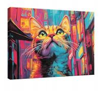 WallArena images imprimées sur toile, Chat, | Animaux chats, impressions sur toile, image sur toile, taille : 100x70 cm (LxH) - une pièce sur toile.