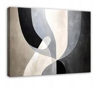 WallArena - Images sur toile - Abstrait - 100 x 70 cm - Impression sur toile - Tableau mural XXL grand format pour salon, chambre à coucher, salon - Noir