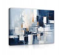 WallArena - Impression sur toile - Abstrait - 100x70 cm - Tableau decoration murale - Tableau mural XXL grand format pour salon, chambre à coucher - Impression artistique - Géométrique