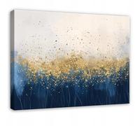 WallArena - Impression sur toile - Abstrait - 120x80 cm - Tableau decoration murale - Tableau mural XXL grand format pour salon, chambre à coucher - Impression artistique - Paysage bleu