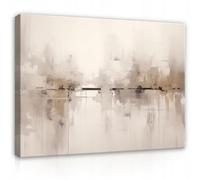 WallArena - Impression sur toile - Abstrait - 60x40 cm - Tableau decoration murale - Tableau mural XXL grand format pour salon, chambre à coucher - Impression artistique - Aqaurell Beige