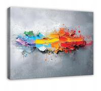 WallArena - Impression sur toile - Abstrait - 60x40 cm - Tableau decoration murale - Tableau mural XXL grand format pour salon, chambre à coucher - Impression artistique - Art moderne coloré