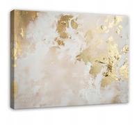 WallArena - Impression sur toile - Abstrait - 60x40 cm - Tableau decoration murale - Tableau mural XXL grand format pour salon, chambre à coucher - Impression artistique - Or gris