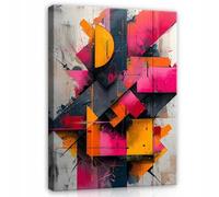 WallArena - Impression sur toile - Abstrait - 70x100 cm - Tableau decoration murale - Tableau mural XXL grand format pour salon, chambre à coucher - Impression artistique - Géométrique