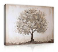 WallArena - Impression sur toile - Arbre Nature - 100x70 cm - Tableau decoration murale - Tableau mural XXL grand format pour salon, chambre à coucher - Impression artistique - Abstrait Beige