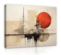 WallArena Impression sur toile - Art industriel abstrait - Beige rouge - 120 x 80 cm - Tableau mural XXL grand format pour salon, chambre à coucher, salon